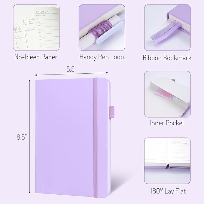 Undated Weekly Planner for 2026, Forvencer Simplified Daily & Weekly & Monthly Calendar Planner, Cute Daily Organizer Notebook, Agenda Journal to Track Goals & Tasks, Start Anytime, A5 Size, Sky Blue
