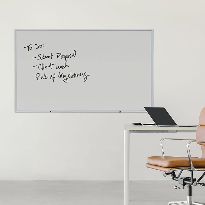 Universal 43625 Dry Erase Board, Melamine, 60 x 36, Satin-Finished Aluminum Frame