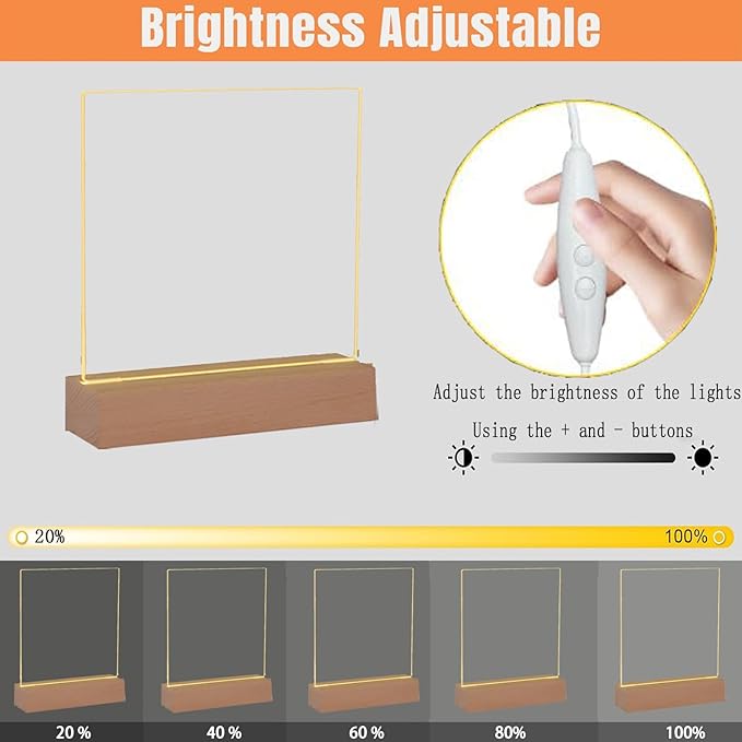 5.9 x 5.9 Inch LED Message Note Board with Colors, Clear Acrylic Light Up Dry Erase Drawing Writing Board with Stand