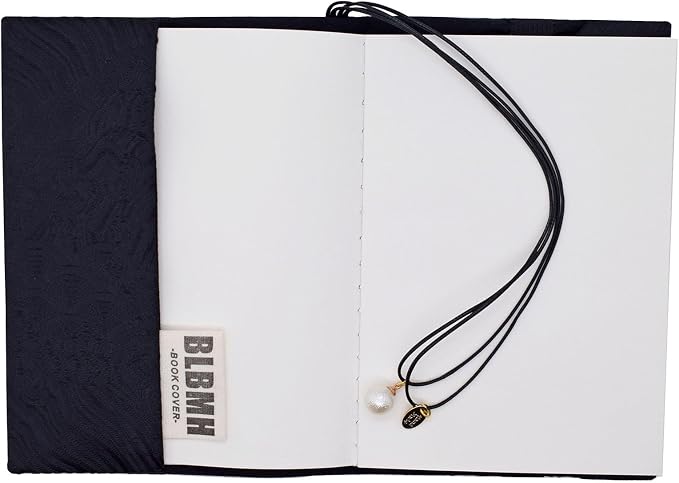 BLBMH A6 Book Cover 4x6 | Non-Stretch Fabric Sleeve with Bookmark | Handmade Washable Protector for Paperback Journal Bible Notebook | Gift for Women Readers - Black