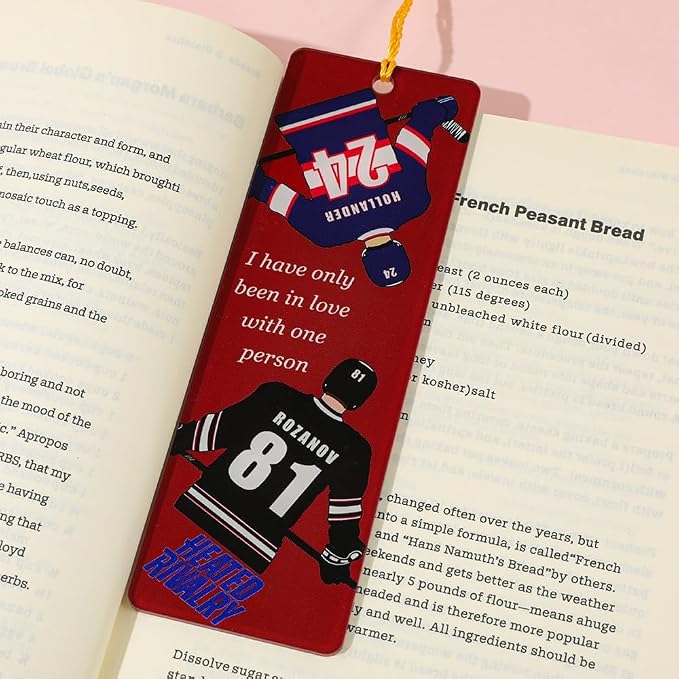 Heated Rivalry Inspired Bookmark Merch Stuff, Ilya Rozanov 81 Shane Hollander 24 Acrylic Bookmarks Gifts Accessories Merchandise for Fans Women Men Easter Birthday Book Lovers (4pcs Style D)