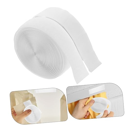 1roll Double-Sided Self-Adhesive Hook and Tape for Curtains and Doors Fastener Strips for Organization Strong Hold for Versatile Applications