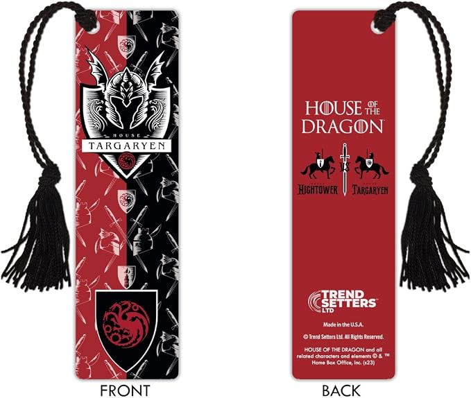 House of Dragon – House of Targaryen – 2” X 7” Glossy Tassel Bookmark – Officially Licensed Merchandise USBMP1002