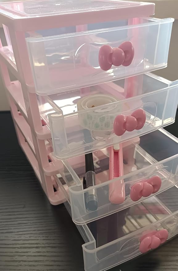 Girls Cute Lovely Color Storage Box Desktop Organizer Bathroom Bedroom Jewelry Storage Box For Storing Small Items (4 layers)