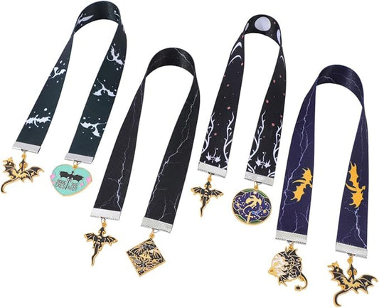 Fantasy Fourth Wing Dragon Bookmark, Sword Dragons Metal Charms Book Mark, Set of 4,Book Accessory for Bookworms, Gift for Reading for Book Lovers (Weaving Dragon)