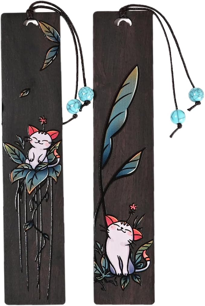 ZQZYMXQ 2Pcs Cute Bookmarks for Women & Kids, Book Markers for Women, Cat Gifts for Cat Lovers & Bookworm Gifts