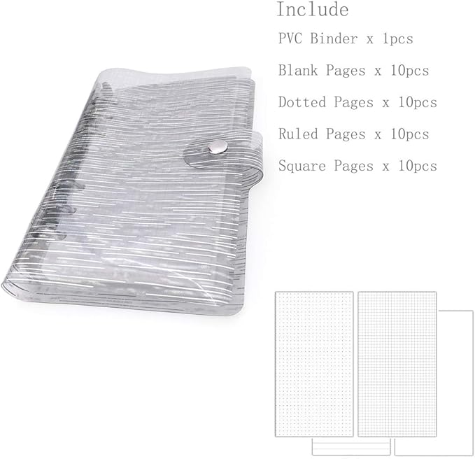 A6 A5 6-Holes Colorful PVC Cover Personal Organizer with Snap Button Closure File Folder for Loose Leaf Sheet Notebook (Starry Sky, A5 mini Set)