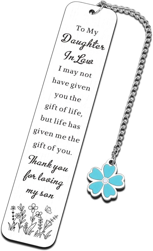 Future Daughter in Law Gifts from Mother in Law Daughter in Law Mothers Day Birthday Gifts for Daughter-in-Law Anniversary Wedding Gift for Bride from Mother-in-Law Bookmark for Book Lover Christmas