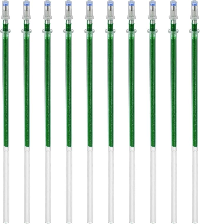 PATIKIL 1mm Gel Pens Refills, 24 Pack Sparkle Metallic Ink Bold Point for Adults Coloring Books Scrapbooking Art Drawing Journaling, Green