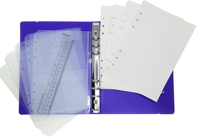 A5 PP Binder with Pages & Binder Pocket Set, White