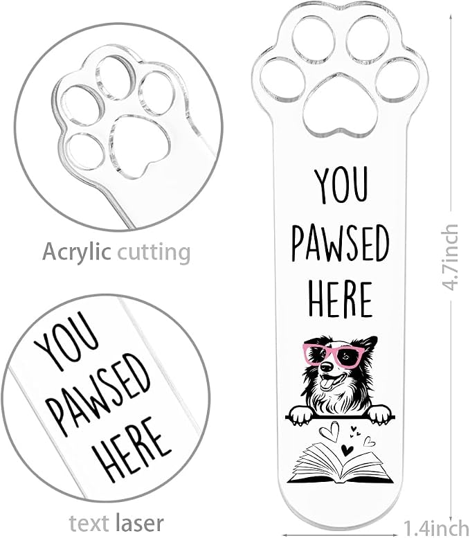 Collie Dog Lover Gifts, Collie Dog Bookmark for Book Lovers Bookworm Bookish Nerd Librarian Sister Brother Friend, Cute Funny Bookmarks for Women, Book Club Gifts for Reader Pet Owner-LDS04