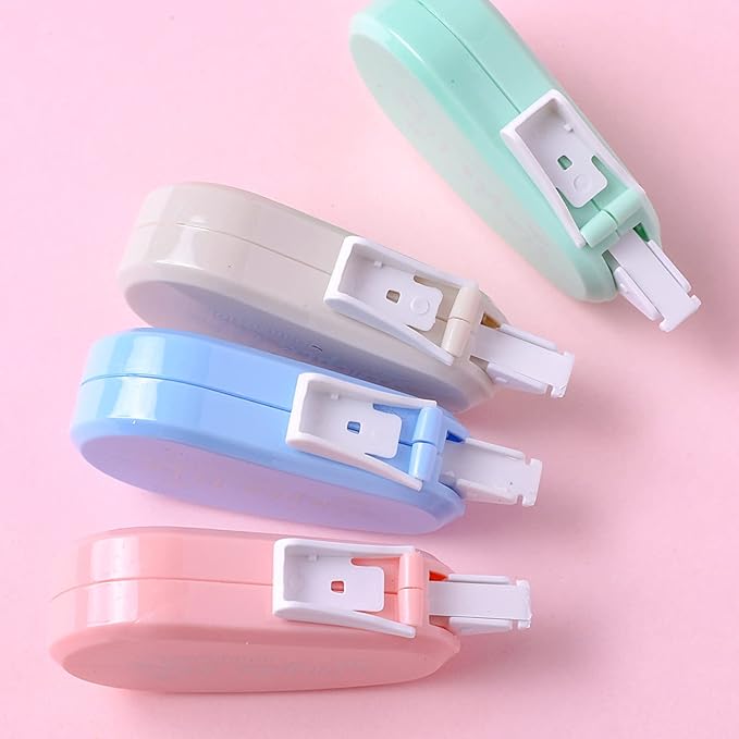 12 Pack Aesthetic Pastel Correction Tape, 0.2 x 197 inch, Instant Corrections, Easy to Use Applicator, White Smooth Pull Out Correction Tape for School, Office, Crafting