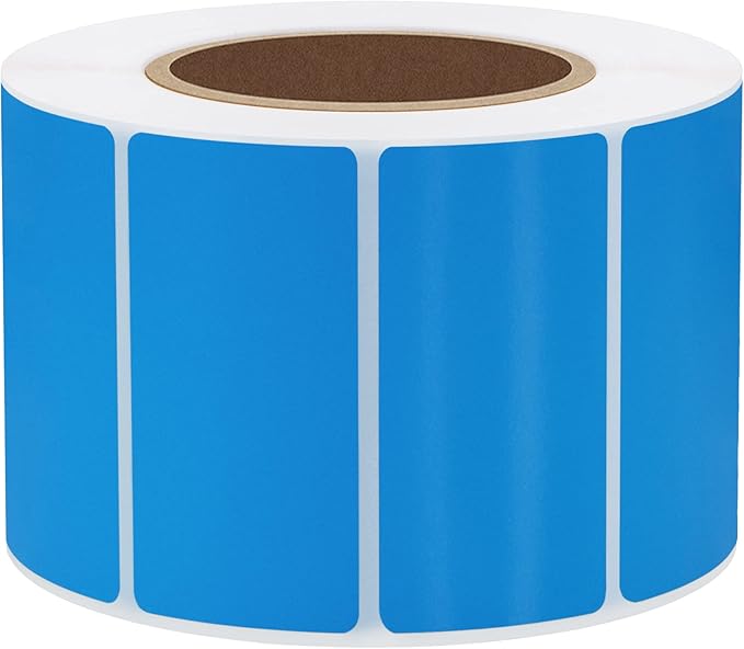 Hybsk 2x1 inch Color Direct Thermal Labels for Shipping, Barcodes, Address, Compatible with Rollo Label Printer & Zebra Desktop Printers (2"x1",Blue)