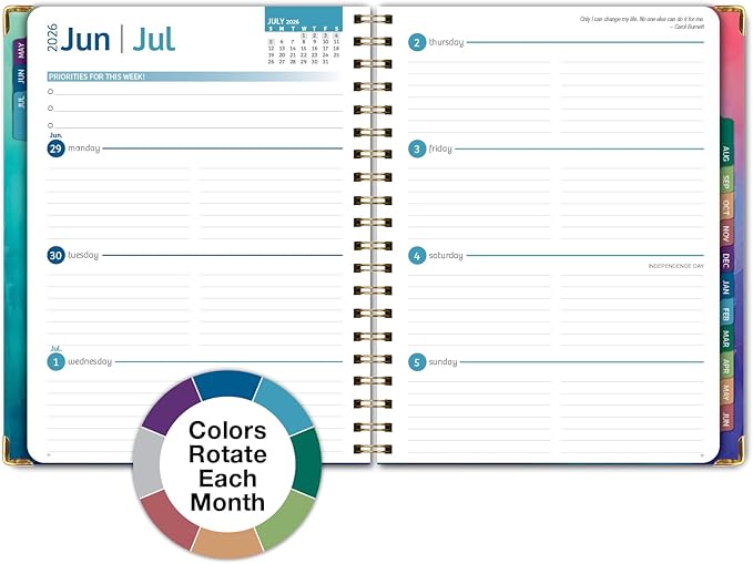 HARDCOVER Academic Year 2026-2027 Planner: 14 Months (May 2026 Through June 2027) 8.5"x 11" Daily Weekly Monthly Planner Yearly Agenda. Bookmark, Pocket Folder and Sticky Note Set (Orchid)