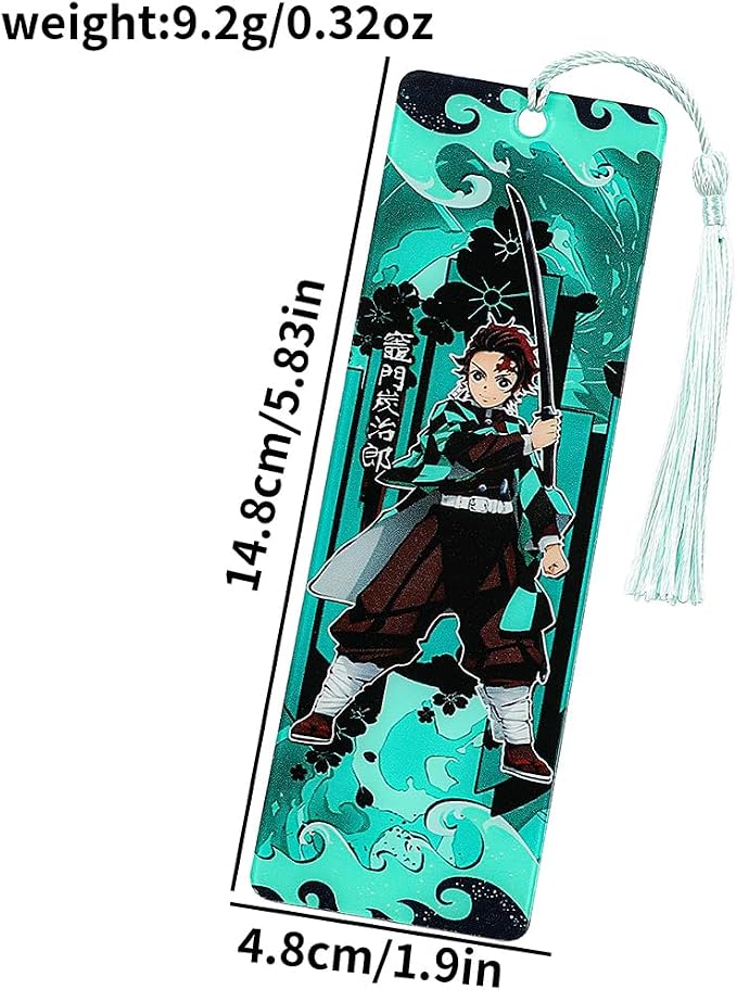 Anime Demon Kamado Acrylic Bookmark - Anime Tanjiron Zenitsu Giyuu Kyoujurou Figure Page Mark Reading Tool, Holiday Gifts for Reading Fans Book Lovers Bookworm (Style F)
