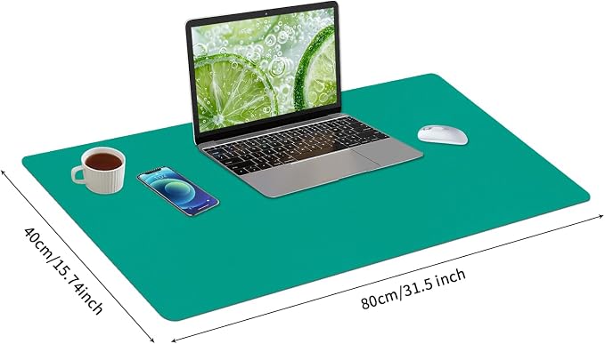 Bloss Green Desk Mat, Leather Desk Pad, Desk Matt for Desktop, Waterproof Desk Pad Mat, Computer Mat for Office Work/Home/Decor/Desk Protector/Cover(31.5 x 15.7 Inches)