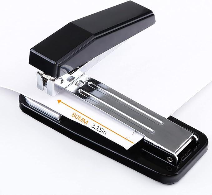Liudan Stapler Office Stapler Handheld Stapler Desktop Stapler for Office or School Use Includes 5000 Staples Black Blue Office Stapler (Colour: Blue)