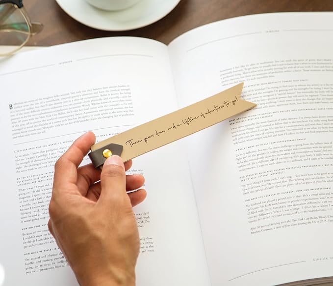 Engraved Leather Bookmark in Cream - 3 Years Down, Genuine Leather 3rd Year Wedding Anniversary Traditional Gift for Him & Her, Husband Wife