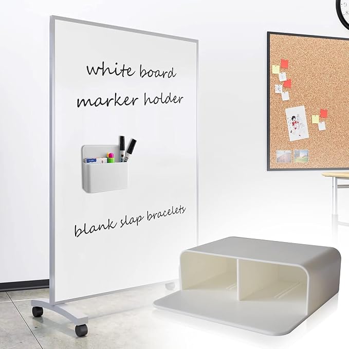 Magnetic Dry Erase Marker Holder, Magnetic Pen Marker Holder for Whiteboard, Fridge, Locker Accessories, Classroom, Office, Home, Magnet Pen Cup,1 Pack, White