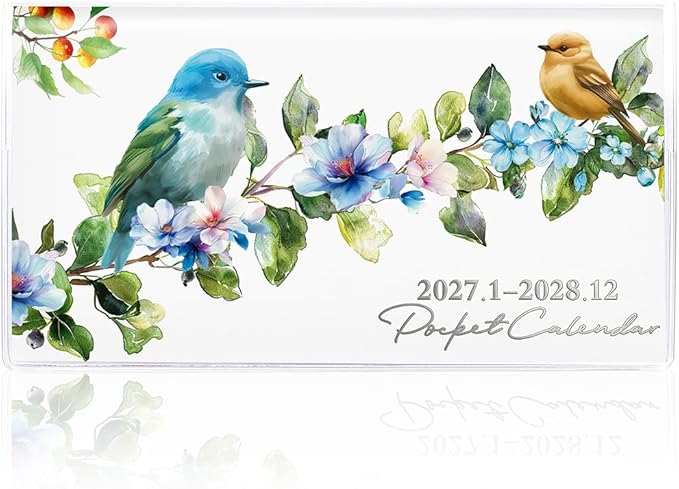 Pocket Calendar 2027-2028 for Purse, Small Pocket Planner 2027-2028 for Purse 3.5×6.5In,24 Month Organizer from Jan 2027- December 2028 Mini Planner with Pvc Cover for Organizing & Planning