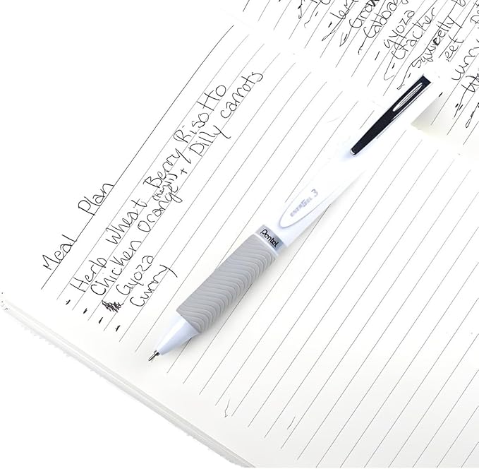 Pentel EnerGel 3 Multi-Function, 3-Ink Gel Pen, (0.5mm) Fine Line, White Barrel - BLC35W