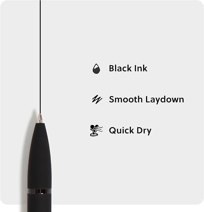 U Brands Monterey Ballpoint Ink Refill, Set of 10, Bold (1.0 mm) Point, Black Ink