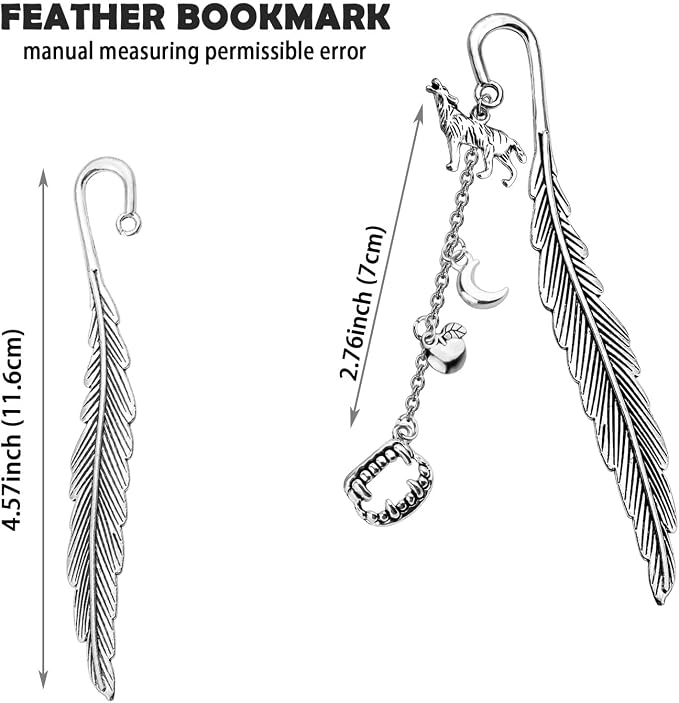 MAOFAED Vampire Bookmark for Romance Book Lover, Fantasy Reader Gift, Romance Book Club Gift, Reading Gifts(teethHeart)