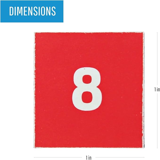 MasterVision Magnetic 1-31 Calendar Board Numbers, Set of 35-1" Calendar Dates, White on Red, Perfect Magnets for Dry Erase Planning Boards