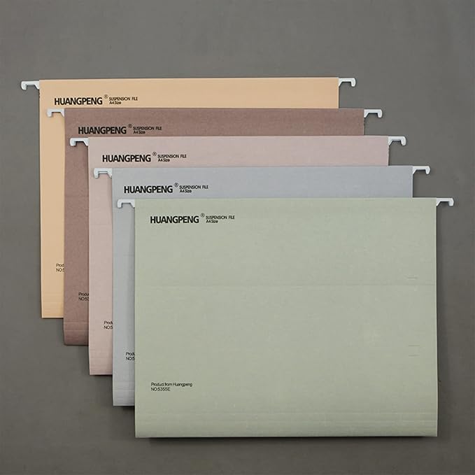5Pcs A4 Sized Suspension Folder Hanging File Folders with Tabs Colorful Documents Organizer Office School Desktop File Storage