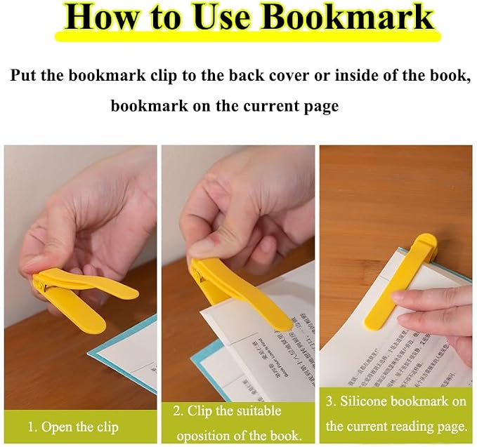 9Pcs Automatic Bookmark - Smart Book Marks for Reading, Silicone Bookmarks for Women and Kids, Unique Book Markers - Page Holder Accessories