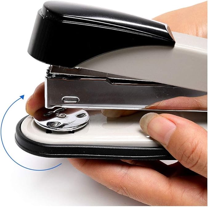Liudan Stapler Labour-Saving Stapler, Metal Stapler, Multifunctional Bottom Rotary Stapler, 50 Pages Capacity, Grey, Desktop Stationery Office Stapler