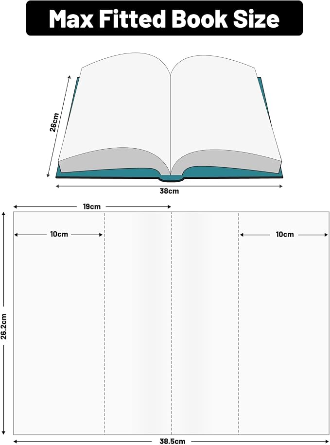 ONTYZZ 10 Pieces Transparent Book Covers Waterproof Plastic Book Sleeve Clear Slip On Book Cover 6K Size for Books at 19x26cm