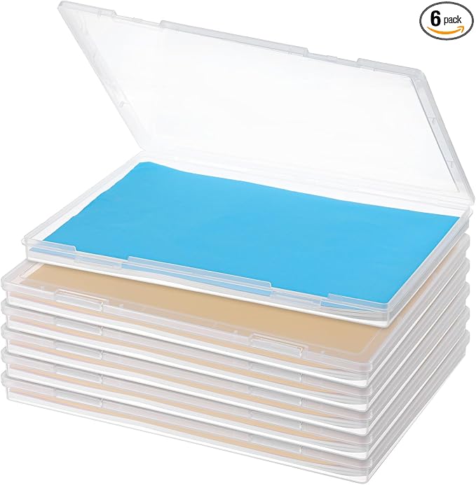 6 Pack Plastic Storage Box Organizer, Portable Clear Document File Case Containers For A4 Letter Paper, Magazine, Photo, Craft Art Supplies Board Game Storage