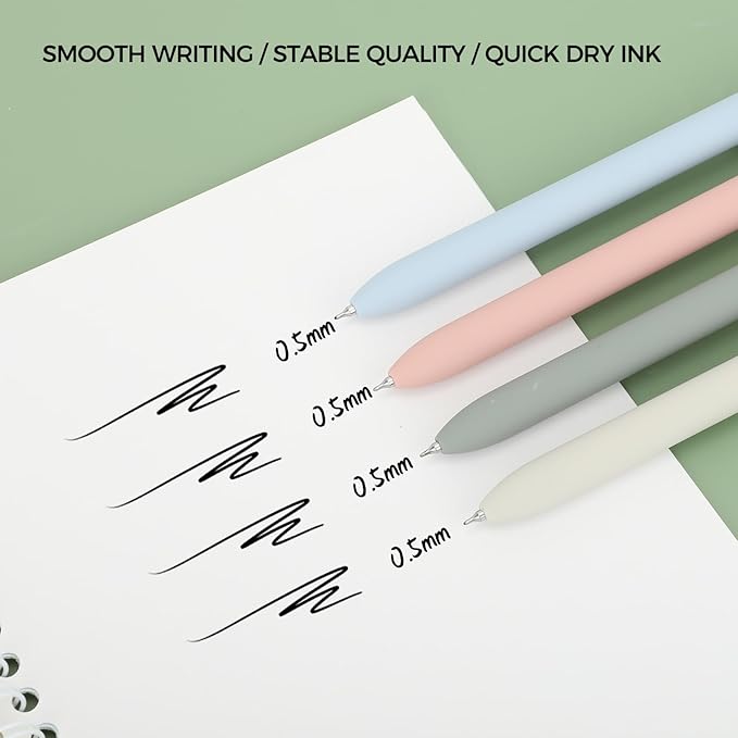 Ddaowanx Cute Cat Pens,8 Pcs 0.5mm Quick Dry Black Ink Gel Pens Fine Point Smooth Writing Pens,Cat Lover Gifts for Women Men