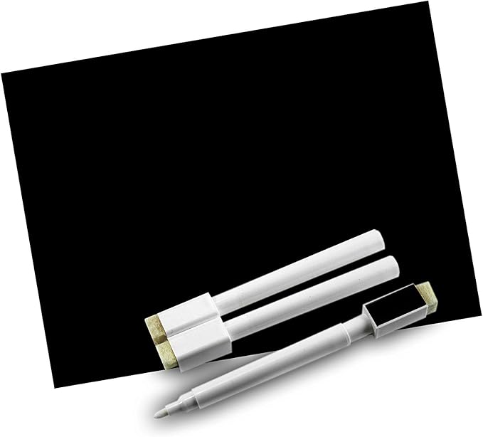 Black Dry Erase Chalkboard Magnetic Shelf Label Magnets. Perfect for Kitchen of Office. (Chalk Marker)