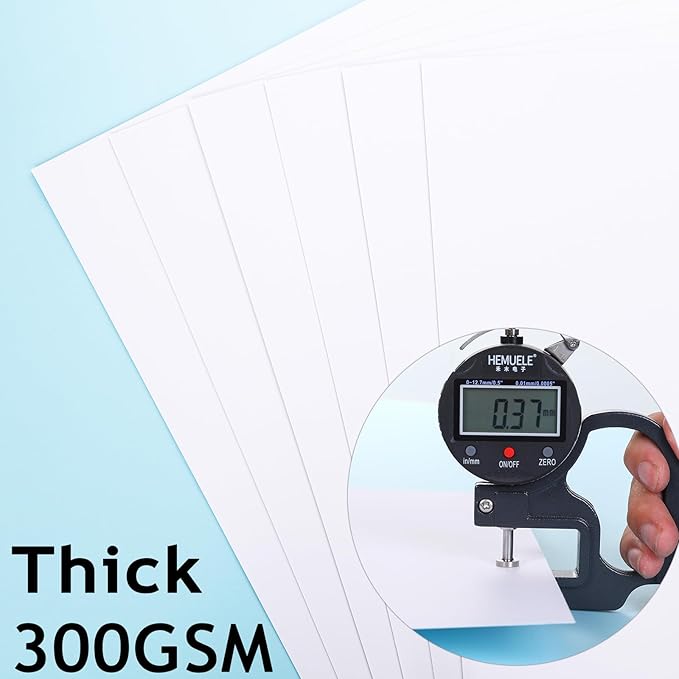 White Poster Boards 50 Sheets, 11"x14", Heavyweight 300GSM Poster Paper Bulk for Art Display Board, Classroom Use, School Craft Project, Presentation Drawing