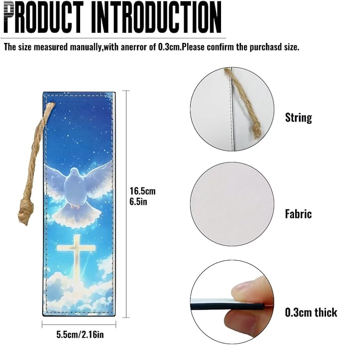 2 Pack Leather Bookmark Mushroom Bookmark for Teachers, Students, Book Lovers Cross Dove Fun Book Marks for Reading Cool Bookmarks, Book Marks for Adults Kids