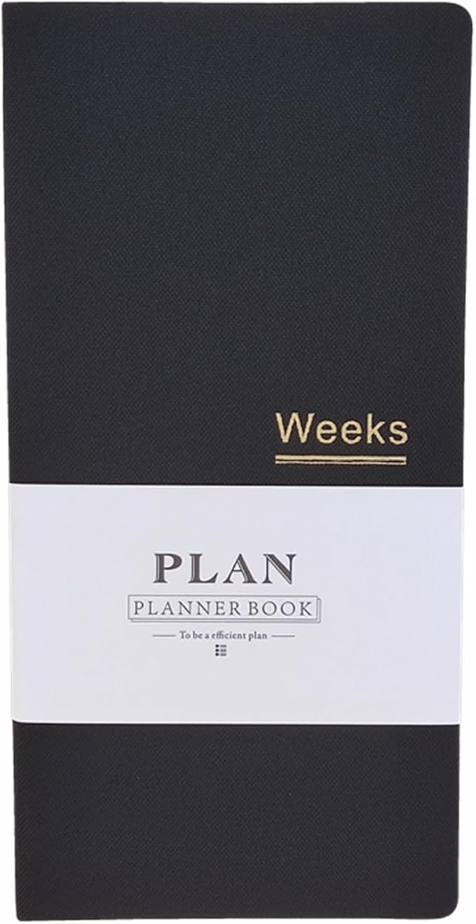 Undated Pocket Weekly Planner Schedule Organizer Agenda Year Month Week Plan A6 Notebooks (A6 Undated Planner Dark Black)