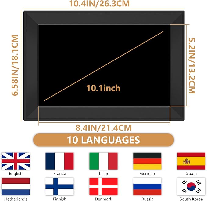 WiFi Digital Calendar Clock, Smart Touchscreen Electronic 2026 Calendar Family Planner for Scheduling/Organizing/Reminders,No APP(10.1inch Black)