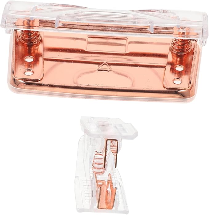 1Set Elegant Two Hole Puncher Staple Remover Portable Heavy Duty Office Tools for File Folders Transparent Design for Accurate Alignment Stylish Office