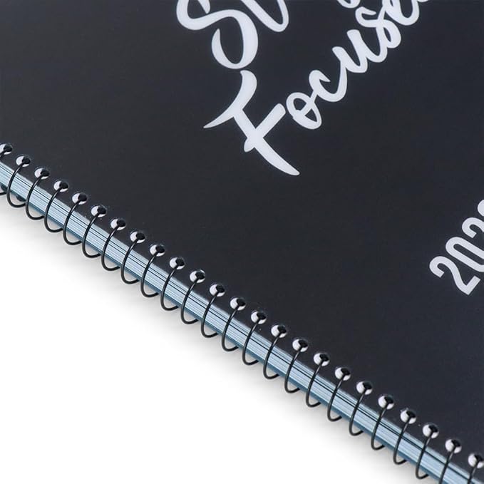 RE-FOCUS THE CREATIVE OFFICE, 2026 Calendar Planner, 12 plus bonus months with To-Do Lists for Tasks, Notes or Appointments. Sturdy Planner for At-A-Glance View of Daily Schedule & Weekly Agenda- Black