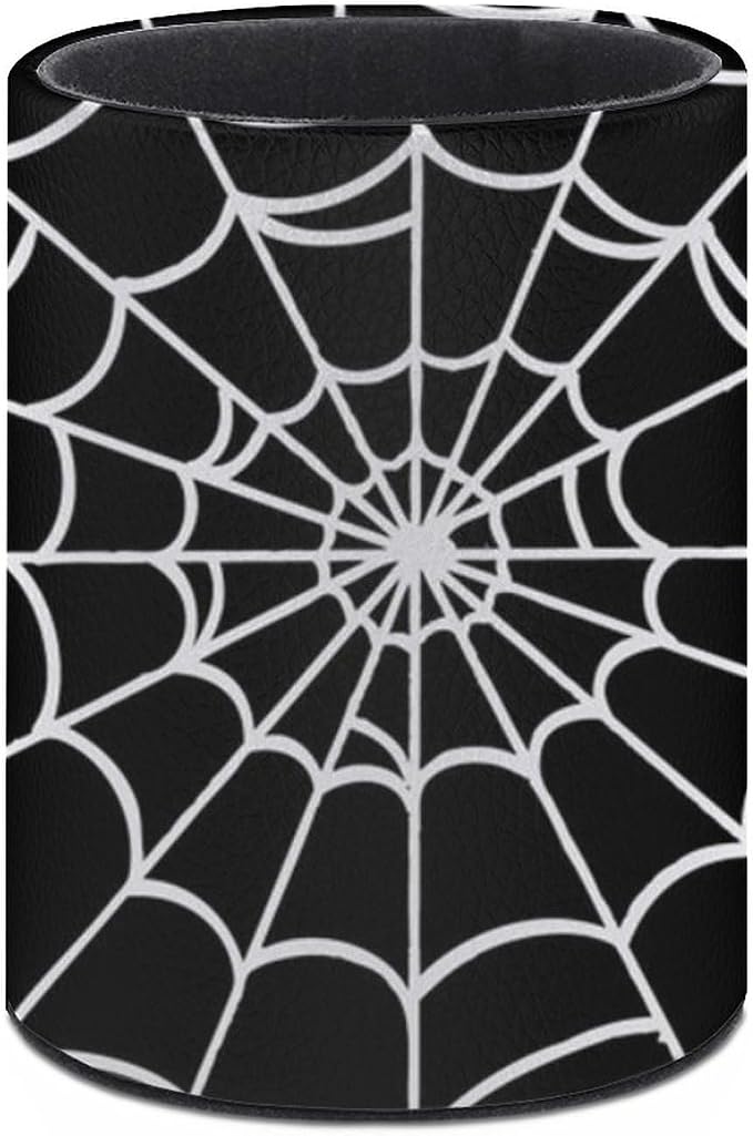 Spider Web Pen Holder Pencil Organizer Cute Pencil Cup Desk Decor Makeup Brush Holder PU Multifunctional Office Suppliesfor Home Classroom School