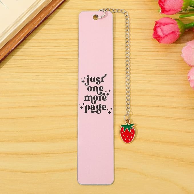 Pink Bowknot Stainless Steel Bookmark - Printed with Cute Bowknot Patterns & Equipped with Heart Pendants, Ideal for Female Readers, Perfect Birthday Gift for Girlfriends (Double-Sided C)