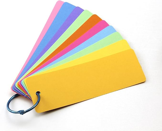 Hygloss Blank Bookmarks to Decorate - 100 Colorful DIY Bookmark Cardstock Blanks - 2x6 Inch, Pre-Punched Hole - Perfect for Craft Projects, Classroom Activities, Custom Gifts - 65 lb Paper