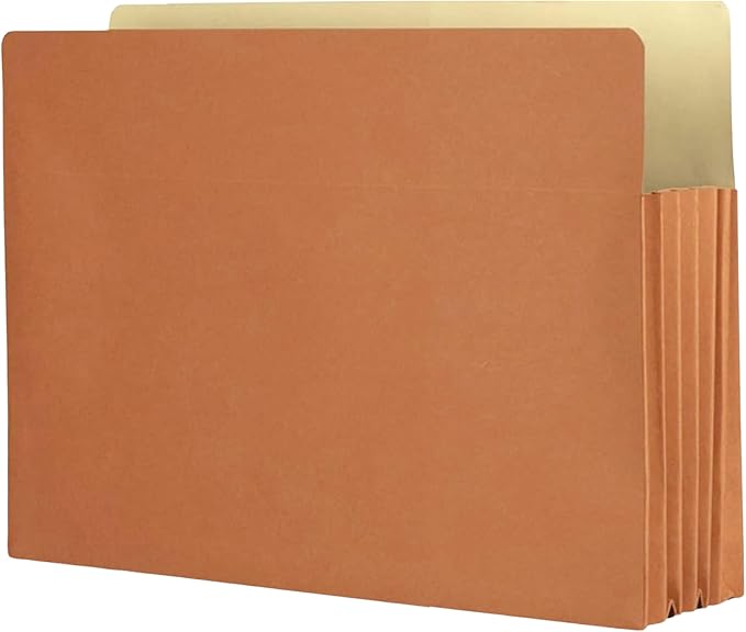 The File King Expanding Accordion File Folder – Letter Size | 5.25” Expansion, 50 Pack | Red Rope Expanding Pocket | Straight Cut Tab | Law, Accounting & Business Filing Organizer | Made in USA
