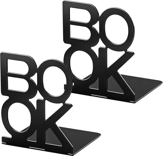 Book Ends,Bulk 1 Pair Bookends Folding Book Ends Metal Bookend (1 Pair)