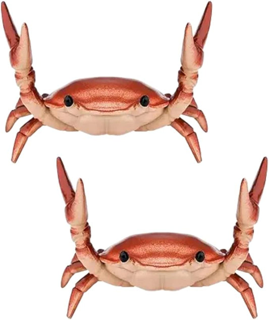 2PcsCreative Crab Pen Holder Weightlifting Crabs Pen Stand Storage Rack, Office Desktop Decoration, Pencil Holders Desk Supplies Holders and Dispensers, Desk Accessories and Workspace Organizers (Red)