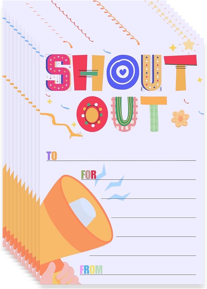 200 Count Shout Out Cards for Employees,Office Staff,4×6 Inch Encouragement Card for Teachers and Students-Appreciation and Recognition RewardCard for School or Work Bulletin Board