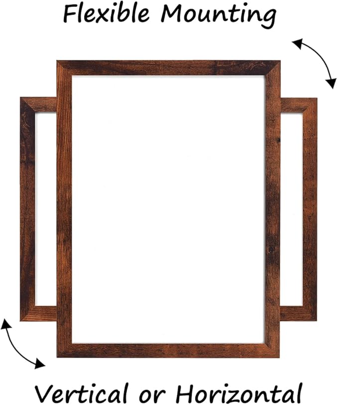 Dry Erase White Board for Wall, Magnetic Whiteboard, Hanging Board for Decoration/Planning/Drawing/Memo,for Office/School/Home11.8" x 15.7"-Walnut Brown