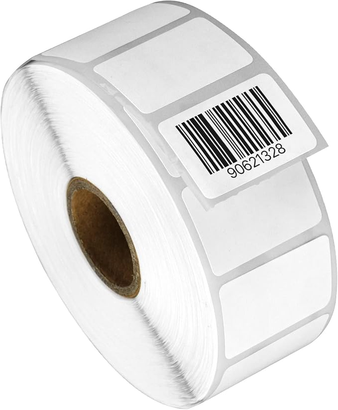 1.25" x 0.85" Direct Thermal Label - Compatible with Rollo Label Printer & Zebra Desktop Printers – 1” Core, Permanent Adhesive Perforated Postage QR Barcode Shipping Sticker - 2 Rolls, 1500/Roll